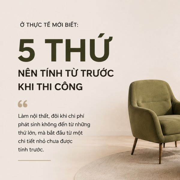 Để Tránh Phát Sinh 5 Điều Cần Tính Trước Khi Thi Công Nội Thất 